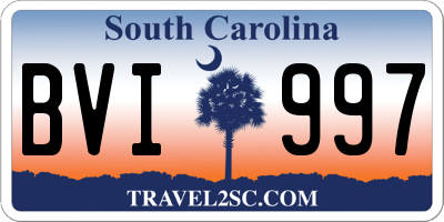 SC license plate BVI997