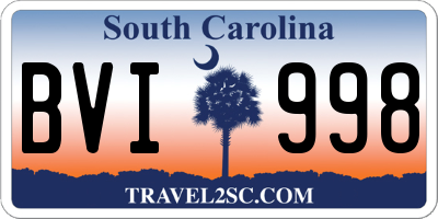 SC license plate BVI998