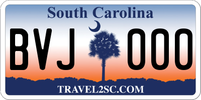 SC license plate BVJ000