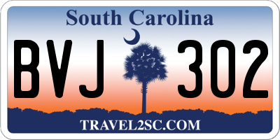 SC license plate BVJ302