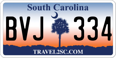 SC license plate BVJ334