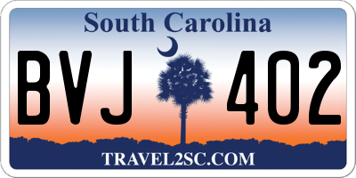 SC license plate BVJ402