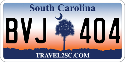 SC license plate BVJ404