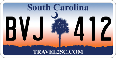 SC license plate BVJ412