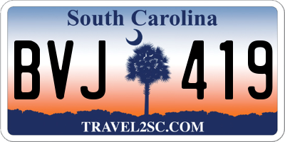 SC license plate BVJ419