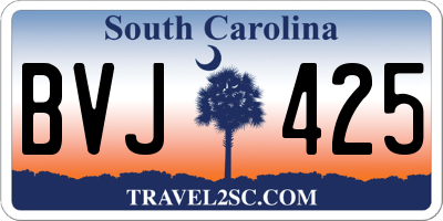 SC license plate BVJ425