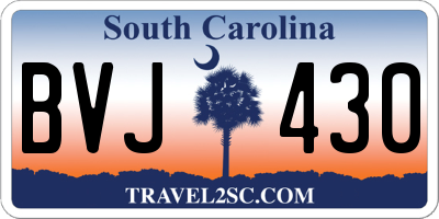 SC license plate BVJ430