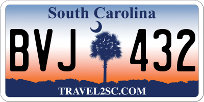 SC license plate BVJ432