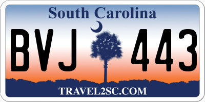 SC license plate BVJ443