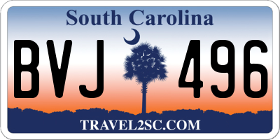SC license plate BVJ496