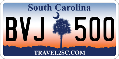 SC license plate BVJ500