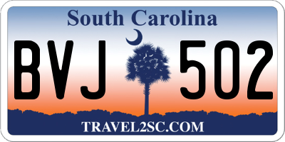 SC license plate BVJ502