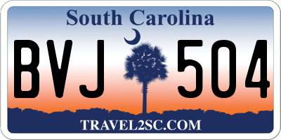 SC license plate BVJ504