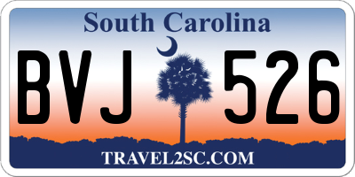 SC license plate BVJ526