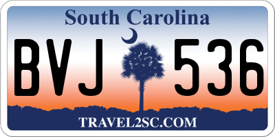 SC license plate BVJ536