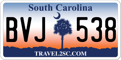 SC license plate BVJ538