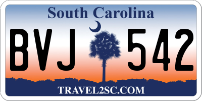 SC license plate BVJ542