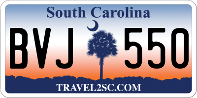 SC license plate BVJ550