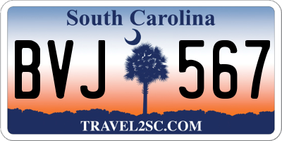 SC license plate BVJ567