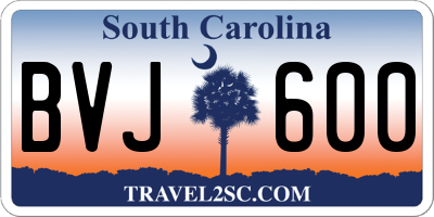 SC license plate BVJ600