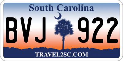 SC license plate BVJ922