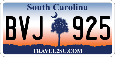 SC license plate BVJ925