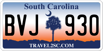 SC license plate BVJ930