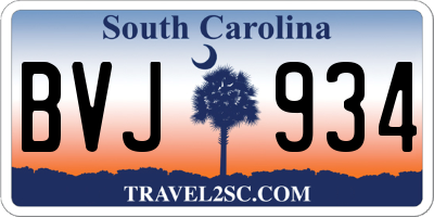 SC license plate BVJ934