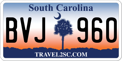 SC license plate BVJ960
