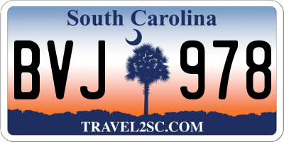 SC license plate BVJ978