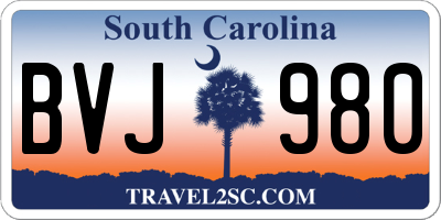 SC license plate BVJ980