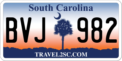 SC license plate BVJ982