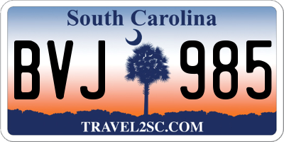 SC license plate BVJ985