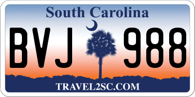 SC license plate BVJ988