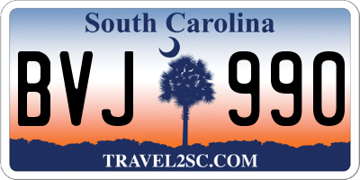 SC license plate BVJ990