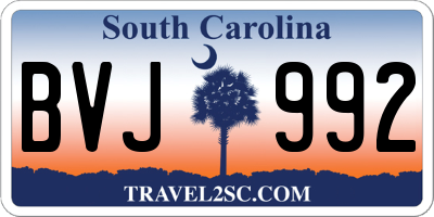 SC license plate BVJ992
