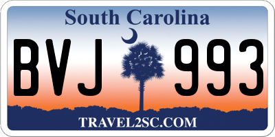 SC license plate BVJ993