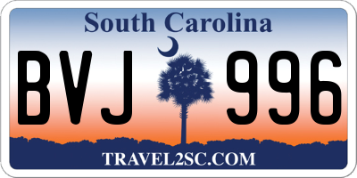 SC license plate BVJ996