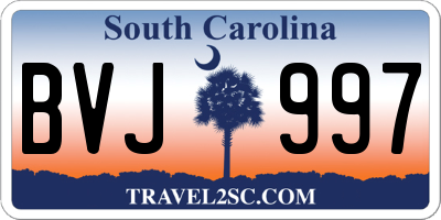 SC license plate BVJ997