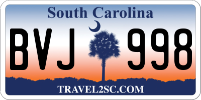 SC license plate BVJ998