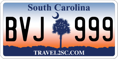 SC license plate BVJ999