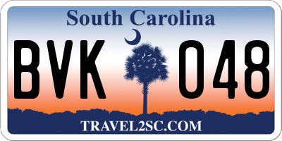 SC license plate BVK048