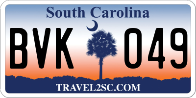 SC license plate BVK049