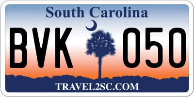 SC license plate BVK050