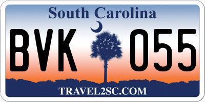 SC license plate BVK055