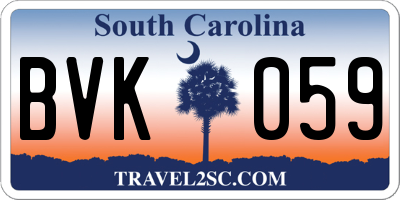 SC license plate BVK059