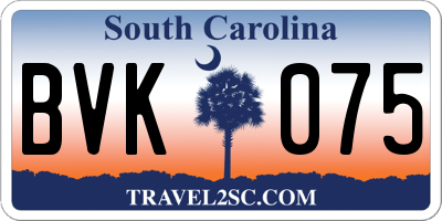 SC license plate BVK075