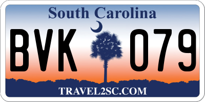 SC license plate BVK079