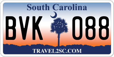 SC license plate BVK088