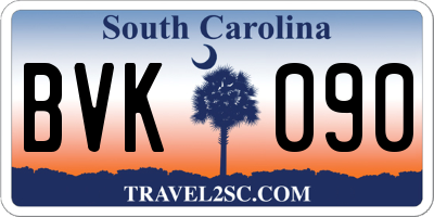 SC license plate BVK090